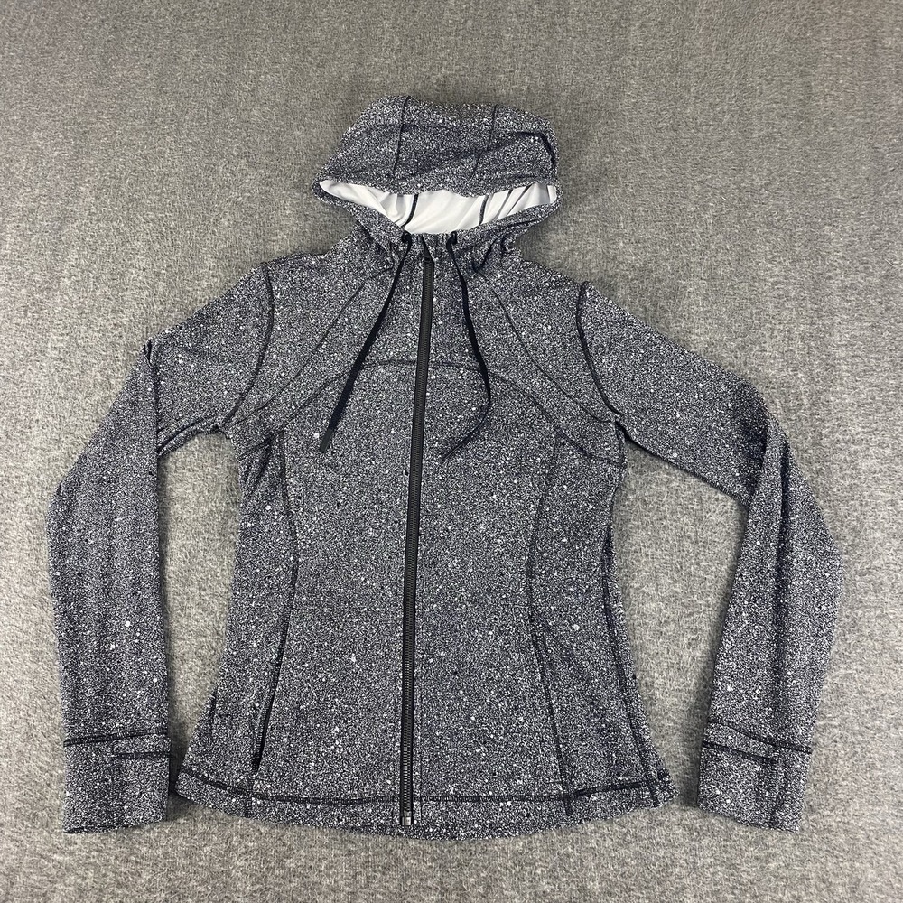 Lululemon Define Jacket Hooded Speckled Black Gray Full Zip Women's 10